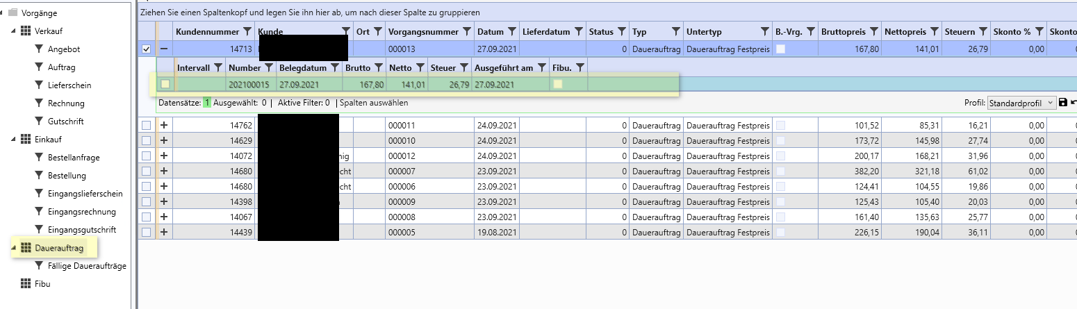 Daueraufträge einrichten | SIMPLIC User Documentation